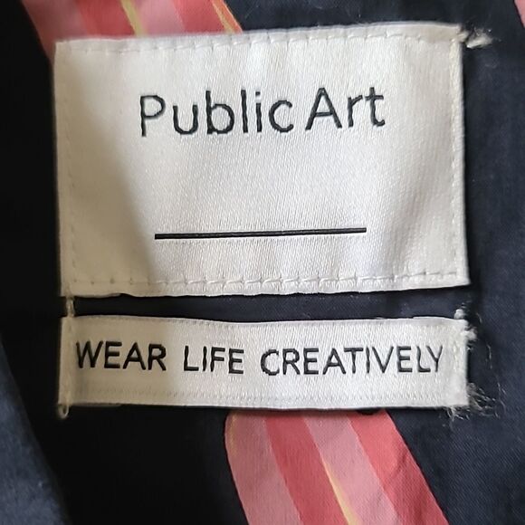 Public Art Shirt Navy Blue Popsicle Print Short Sleeve 100% Cotton NEW Small - Picture 2 of 7